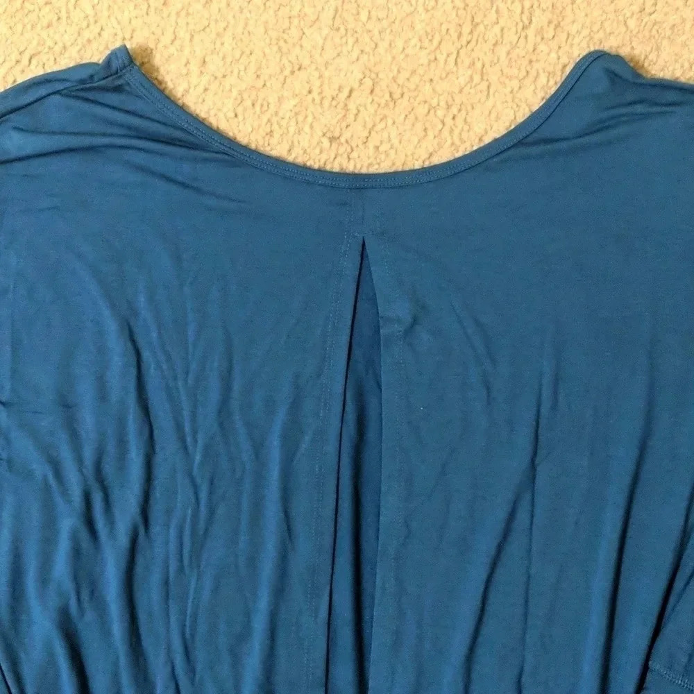 NWT GLYDER Tie Back Dolman Moroccan Blue Long Sleeve Shirt, Multiple Sizes - Picture 9 of 13
